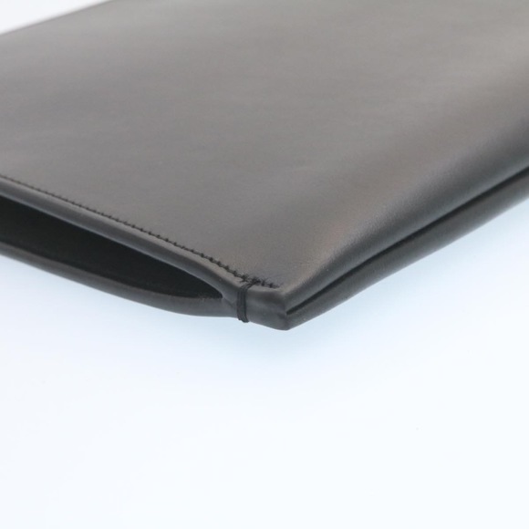 SAINT LAURENT Clutch Bag Leather Black Auth am1932gA - Picture 7 of 16